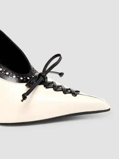 Alexander McQueen Women's Koko 110MM Leather Wedge Pumps - Deep Ivory - Size 9 | Thumbnail 6