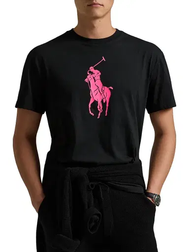 Polo Ralph Lauren Men's Unisex Pink Pony Logo Cotton T-Shirt - Polo Black - Size XXL | Thumbnail 2 Polo Ralph Lauren Men's Unisex Pink Pony Logo Cotton T-Shirt - Polo Black - Size XXL | Thumbnail 2