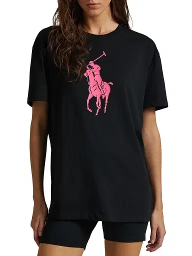Polo Ralph Lauren Men's Unisex Pink Pony Logo Cotton T-Shirt - Polo Black - Size XXL | Thumbnail 5 Polo Ralph Lauren Men's Unisex Pink Pony Logo Cotton T-Shirt - Polo Black - Size XXL | Thumbnail 5