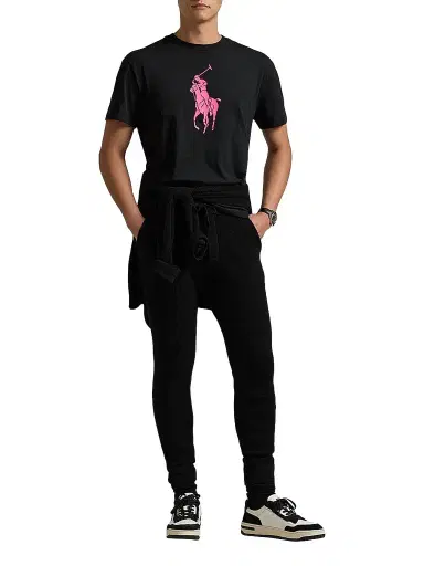 Polo Ralph Lauren Men's Unisex Pink Pony Logo Cotton T-Shirt - Polo Black - Size XXL | Thumbnail 1 Polo Ralph Lauren Men's Unisex Pink Pony Logo Cotton T-Shirt - Polo Black - Size XXL | Thumbnail 1