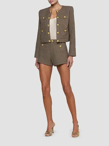 L'Agence Women's Dionne Textured Cotton-Blend Shorts | Thumbnail 2