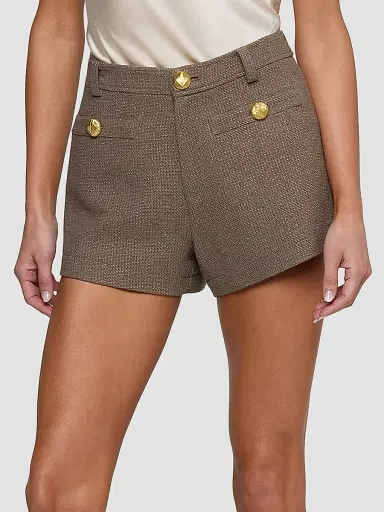 L'Agence Women's Dionne Textured Cotton-Blend Shorts | Thumbnail 4