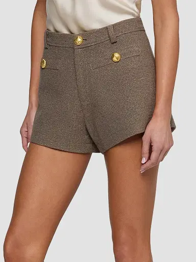 L'Agence Women's Dionne Textured Cotton-Blend Shorts | Thumbnail 5