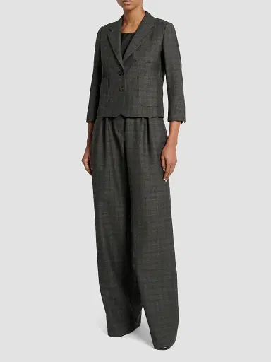 Dries Van Noten Women's Bamis Plaid Wool Blazer | Thumbnail 2 Dries Van Noten Women's Bamis Plaid Wool Blazer | Thumbnail 2