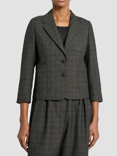 Dries Van Noten Women's Bamis Plaid Wool Blazer | Thumbnail 4 Dries Van Noten Women's Bamis Plaid Wool Blazer | Thumbnail 4