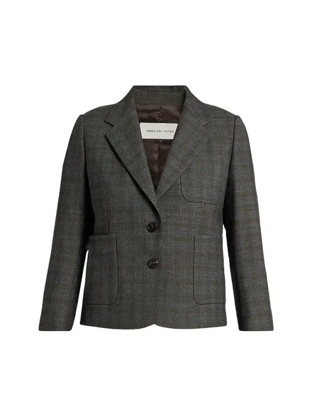 Dries Van Noten Women's Bamis Plaid Wool Blazer