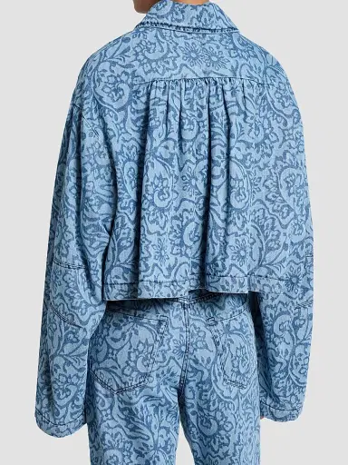 Dries Van Noten Women's Vondero Floral Denim Jacket | Thumbnail 3