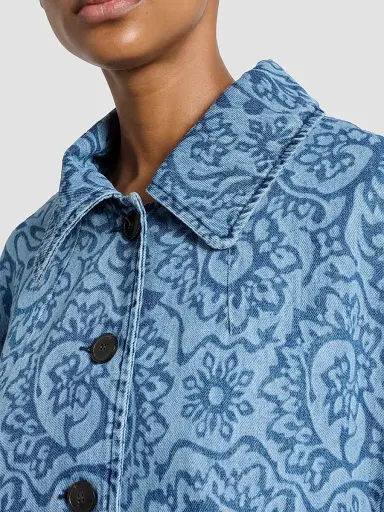Dries Van Noten Women's Vondero Floral Denim Jacket | Thumbnail 5