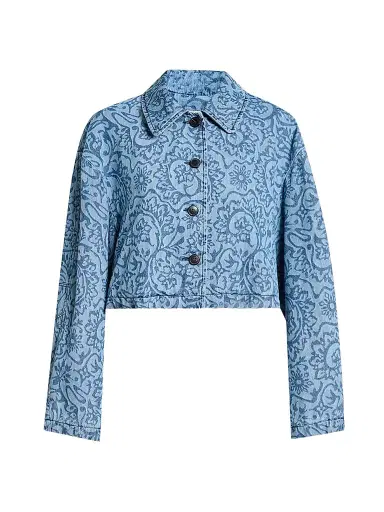 Dries Van Noten Women's Vondero Floral Denim Jacket | Thumbnail 1