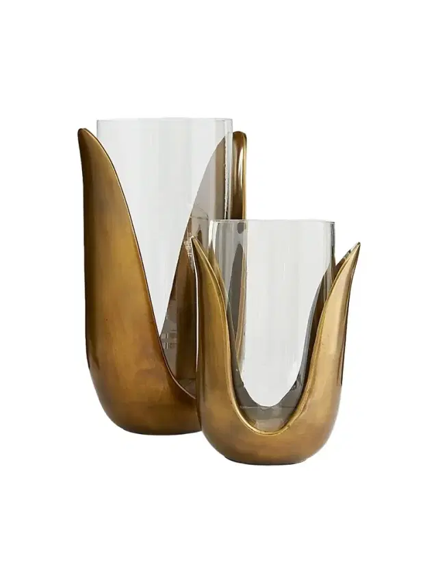 Arteriors Sonia 2-Piece Aluminum & Glass Tulip Vases Set
