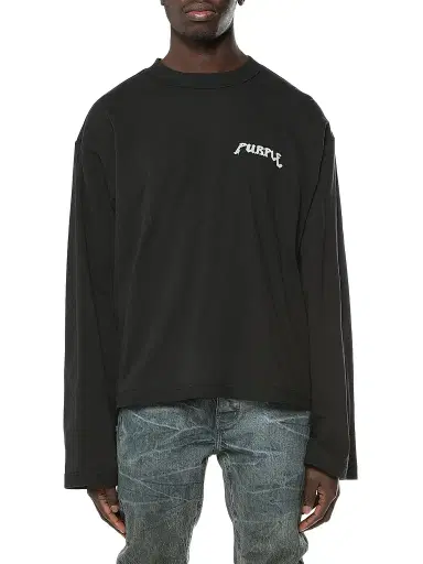 Purple Brand Men's Printed Cotton Crop Long-Sleeve T-Shirt | Thumbnail 1