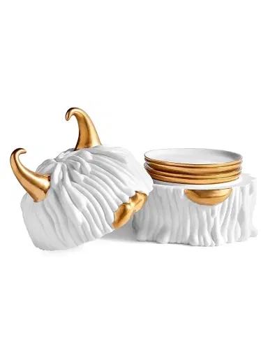 L'Objet Haas 5-Piece Lynda 24K Gold & Porcelain Box & Plate Set | Thumbnail 4 L'Objet Haas 5-Piece Lynda 24K Gold & Porcelain Box & Plate Set | Thumbnail 4
