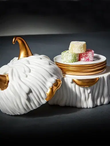 L'Objet Haas 5-Piece Lynda 24K Gold & Porcelain Box & Plate Set | Thumbnail 5 L'Objet Haas 5-Piece Lynda 24K Gold & Porcelain Box & Plate Set | Thumbnail 5
