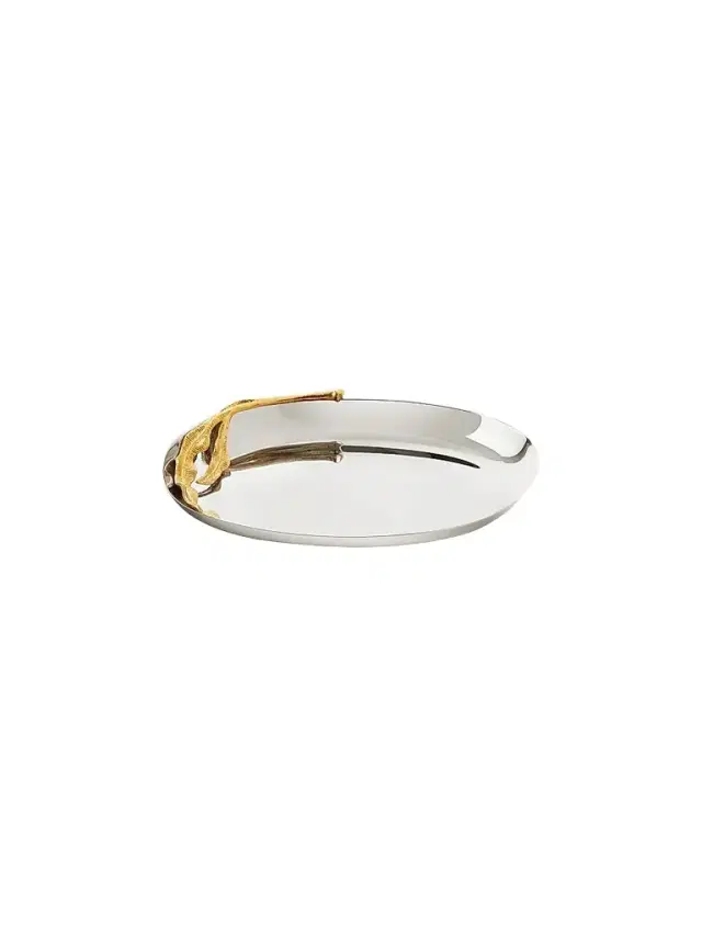 L'Objet Fern Stainless Steel & 24K Gold Small Tray