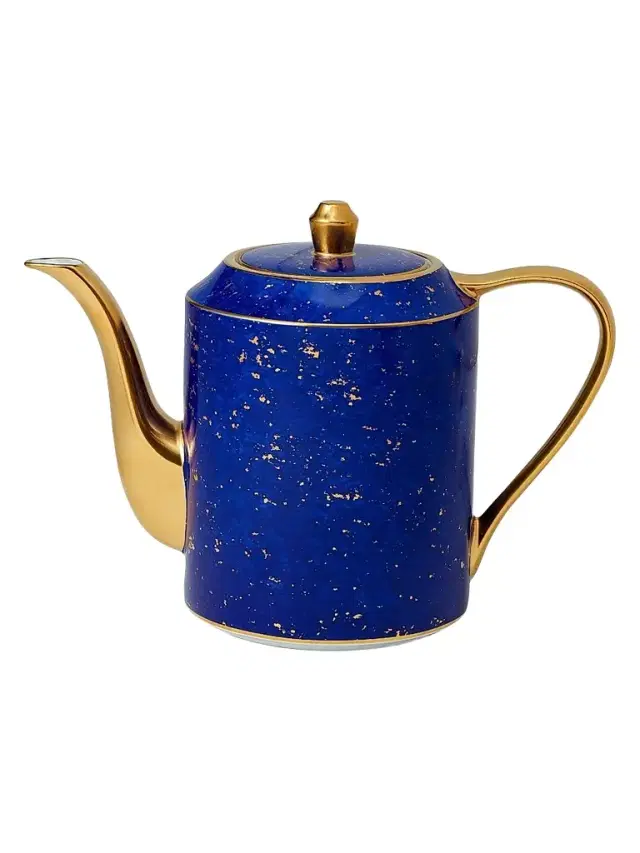 L'Objet Lapis 24K Gold & Porcelain Teapot