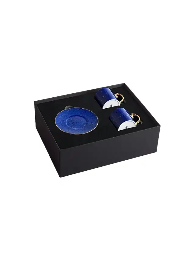 L'Objet Lapis 3-Piece Espresso Cup & Saucer Set