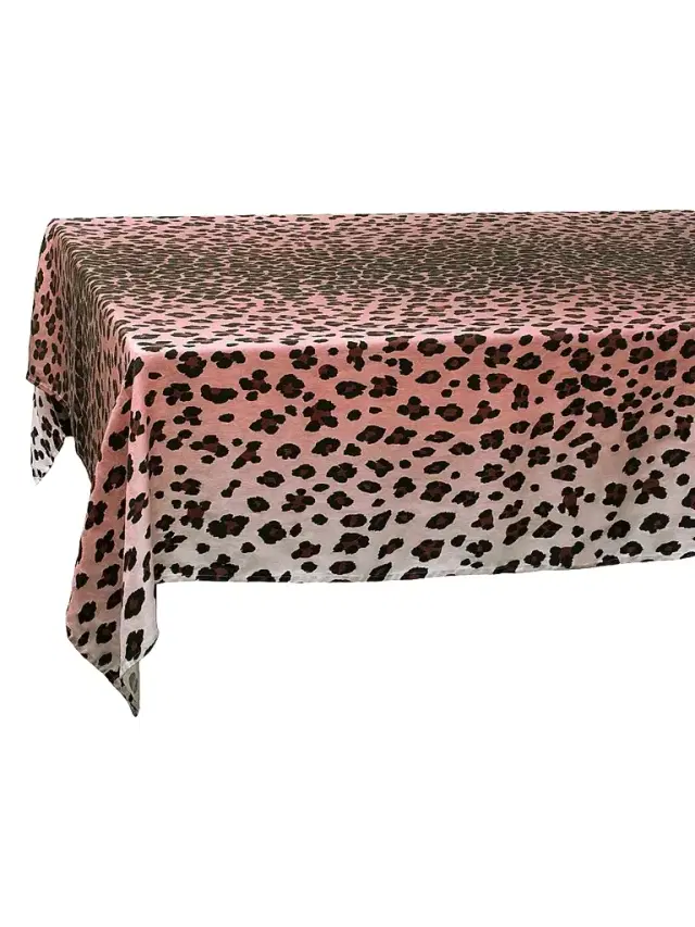 L'Objet Leopard Linen Sateen Tablecloth