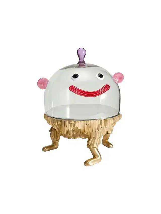 L'Objet Haas Niki Glass & 24K Gold Large Cake Stand