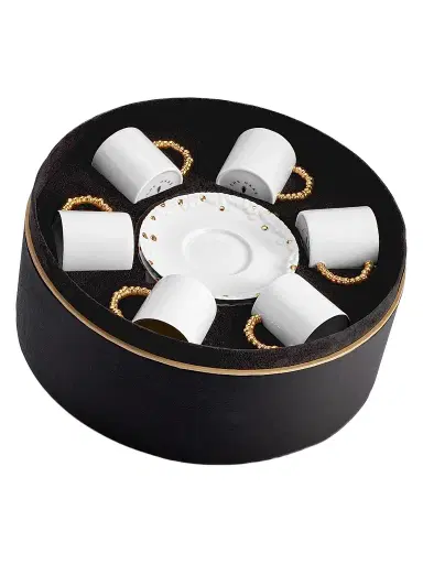 L'Objet Haas 12-Piece Mojave 24K Gold & Porcelain Espresso Cup & Saucer Set | Thumbnail 1 L'Objet Haas 12-Piece Mojave 24K Gold & Porcelain Espresso Cup & Saucer Set | Thumbnail 1