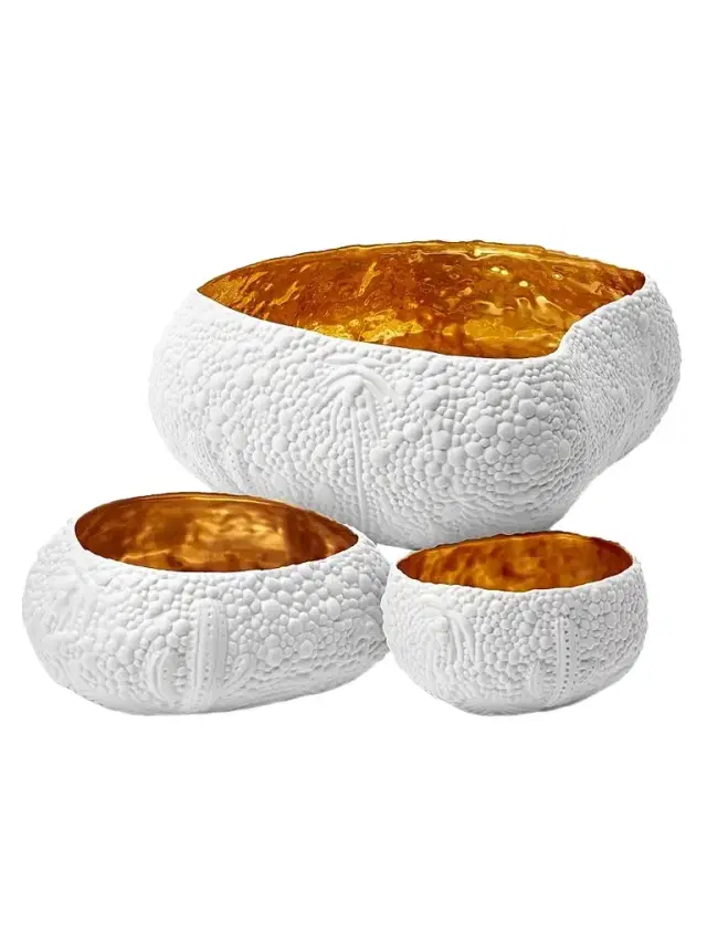 L'Objet Haas Mojave 24K Gold & Porcelain Dessert Bowl