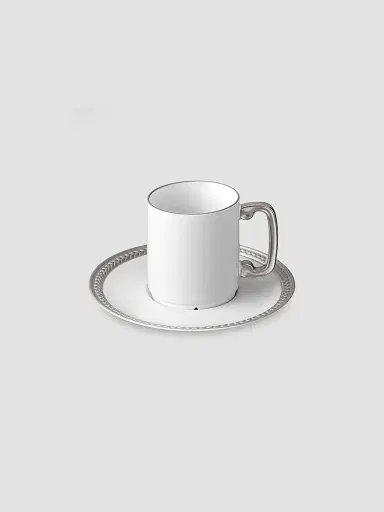 L'Objet Soie Tressee Silver Espresso Cup & Saucer Set | Thumbnail 2 L'Objet Soie Tressee Silver Espresso Cup & Saucer Set | Thumbnail 2