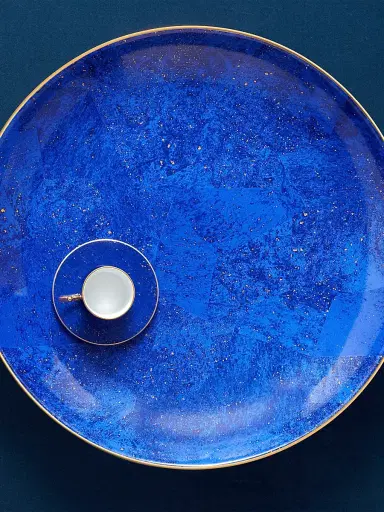L'Objet Lapis 24K Gold & Porcelain Charger & Cake Plate | Thumbnail 2 L'Objet Lapis 24K Gold & Porcelain Charger & Cake Plate | Thumbnail 2