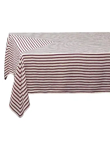 L'Objet Concorde Stripe Linen Sateen Tablecloth | Thumbnail 1 L'Objet Concorde Stripe Linen Sateen Tablecloth | Thumbnail 1
