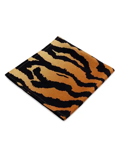 L'Objet 4-Piece Tiger-Print Linen Sateen Napkin Set | Thumbnail 3