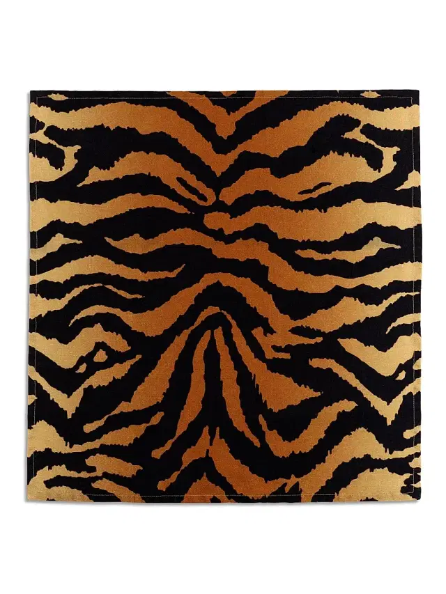 L'Objet 4-Piece Tiger-Print Linen Sateen Napkin Set
