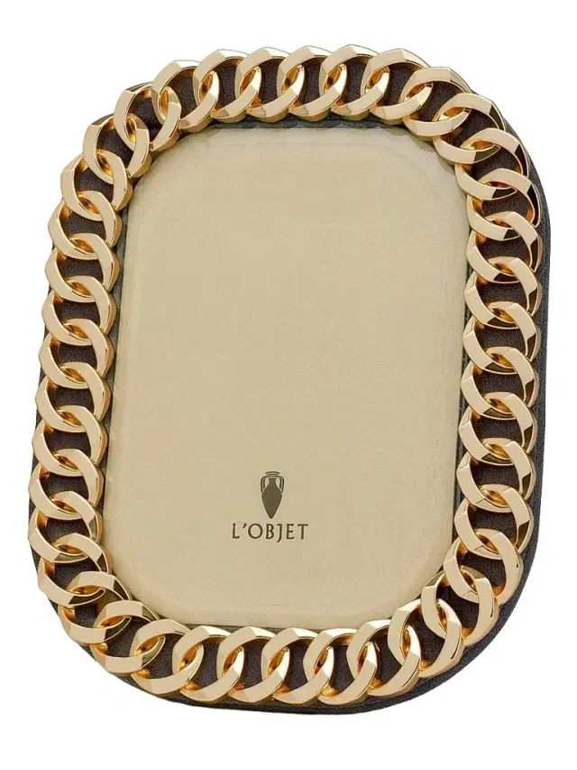 L'Objet Cuban Link Platinum Picture Frame
