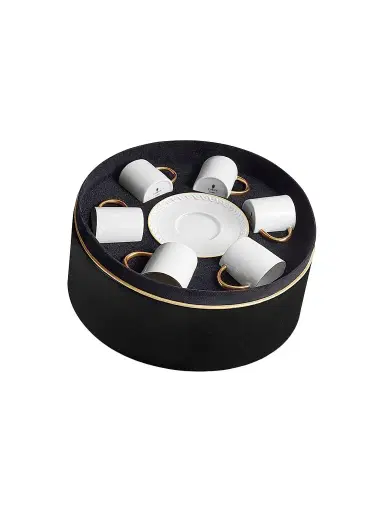 L'Objet Neptune 12-Piece Porcelain & 24K Gold Espresso Cup & Saucer Set | Thumbnail 1 L'Objet Neptune 12-Piece Porcelain & 24K Gold Espresso Cup & Saucer Set | Thumbnail 1