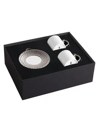 L'Objet Aegean Silver Espresso Cup & Saucer Set | Thumbnail 1 L'Objet Aegean Silver Espresso Cup & Saucer Set | Thumbnail 1