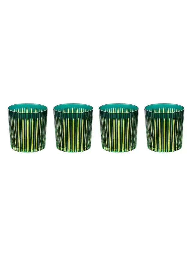 L'Objet Prism 4-Piece Double Old-Fashioned Glass Set