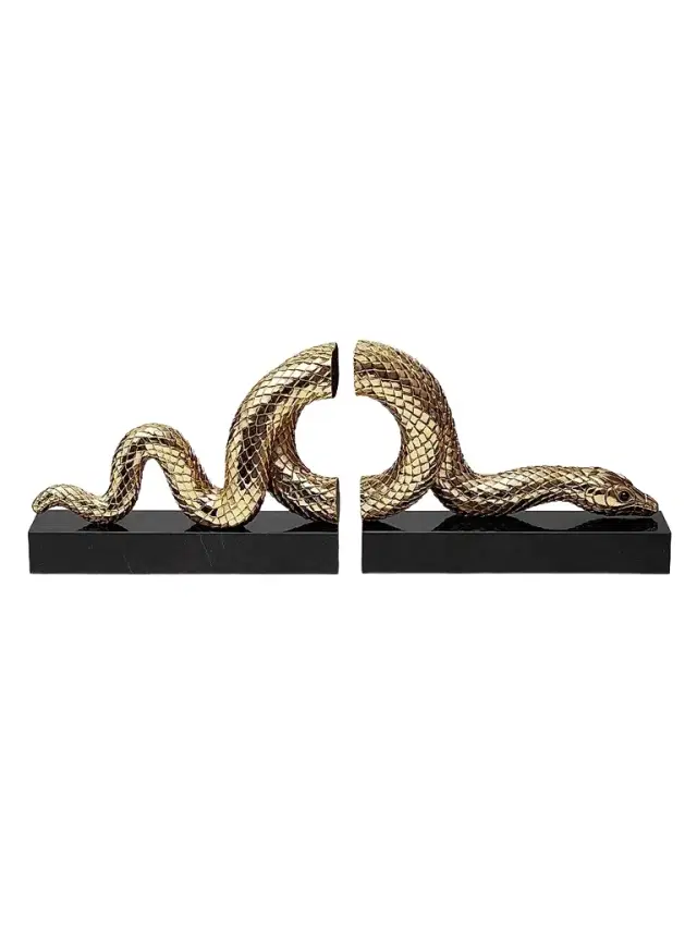 L'Objet Snakes 24K Goldtone Bookends Set