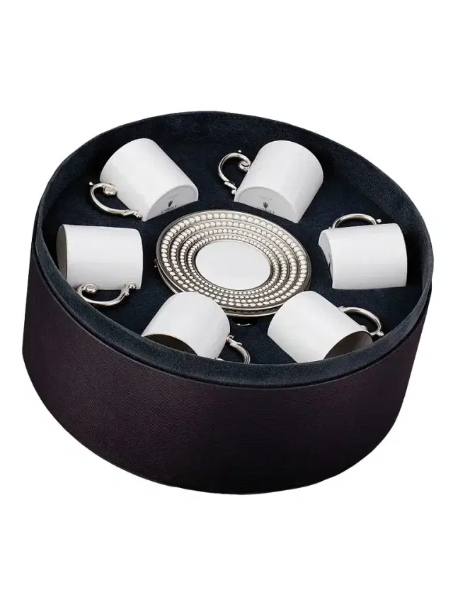 L'Objet Perlée 12-Piece Espresso Cup & Saucer Set