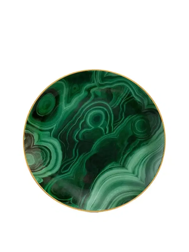 L'Objet Set of Four Malachite Canape Plates