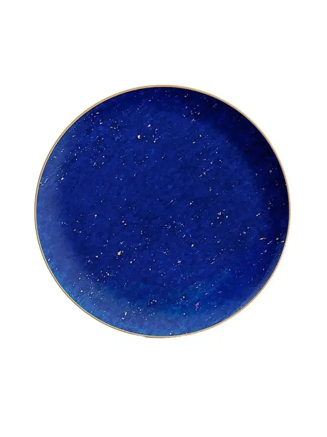 L'Objet Lapis-Look Limoges Porcelain & 24K Gold Dessert Plate