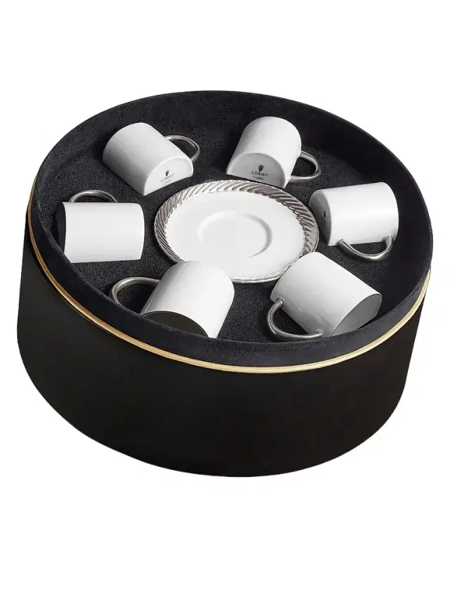L'Objet Corde Seven-Piece Espresso and Saucer Set