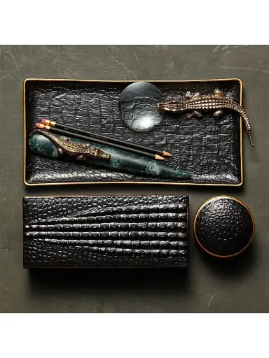 L'Objet Crocodile Rectangular Porcelain Tray | Thumbnail 2 L'Objet Crocodile Rectangular Porcelain Tray | Thumbnail 2