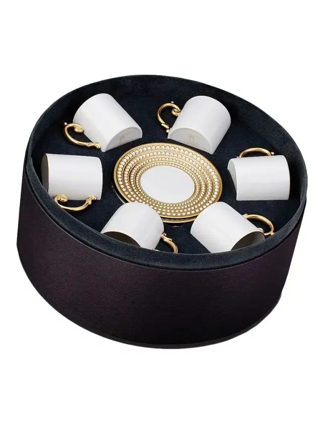 L'Objet Perlée 12-Piece Espresso Cup & Saucer Set