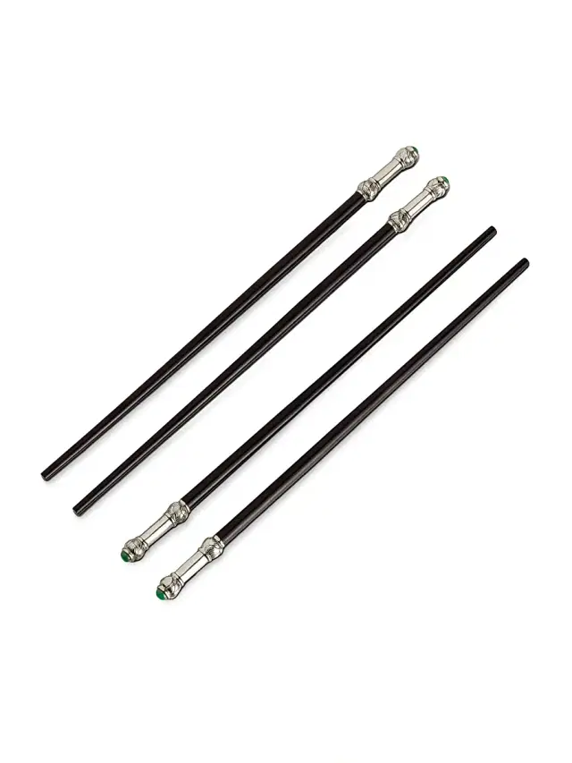 L'Objet Ebony Wood & Jade 2-Piece Chopsticks Set
