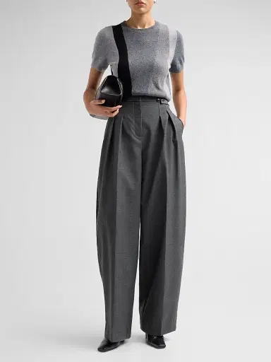 Jason Wu Collection Women's Asymmetric Panelled Short-Sleeve Wool Knit Sweater | Thumbnail 2 Jason Wu Collection Women's Asymmetric Panelled Short-Sleeve Wool Knit Sweater | Thumbnail 2