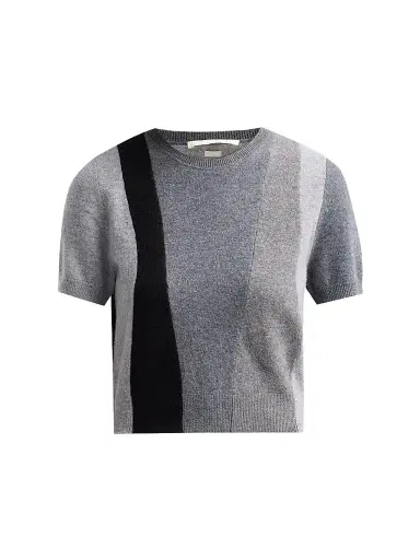 Jason Wu Collection Women's Asymmetric Panelled Short-Sleeve Wool Knit Sweater | Thumbnail 1 Jason Wu Collection Women's Asymmetric Panelled Short-Sleeve Wool Knit Sweater | Thumbnail 1