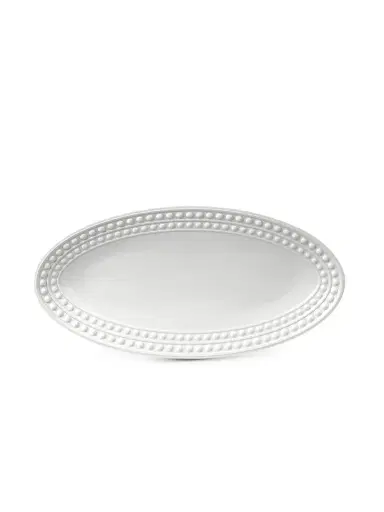 L'Objet Perlee White Porcelain Oval Platter | Thumbnail 1 L'Objet Perlee White Porcelain Oval Platter | Thumbnail 1