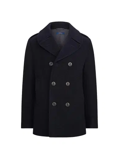 Polo Ralph Lauren Men's Wool-Blend Melton Peacoat - Navy - Size 44 | Thumbnail 1