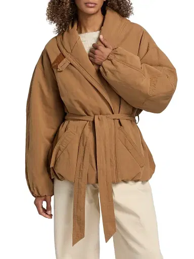 Isabel Marant Women's Volinda Cotton-Linen Belted Coat | Thumbnail 3