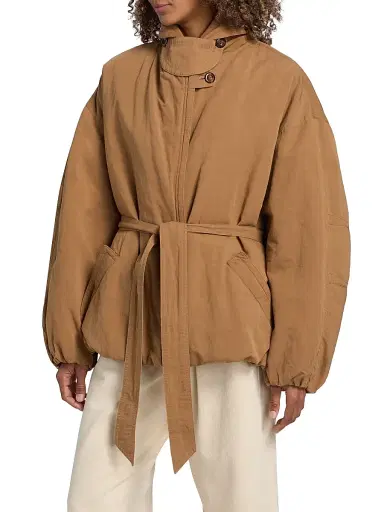 Isabel Marant Women's Volinda Cotton-Linen Belted Coat | Thumbnail 4