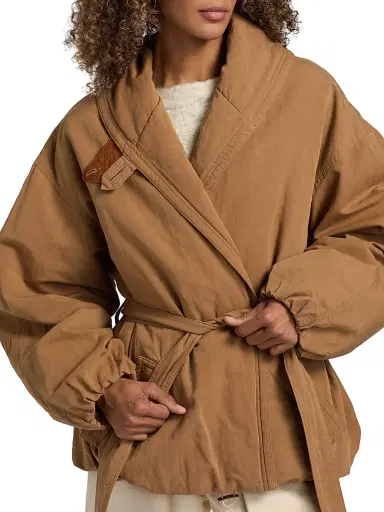 Isabel Marant Women's Volinda Cotton-Linen Belted Coat | Thumbnail 6
