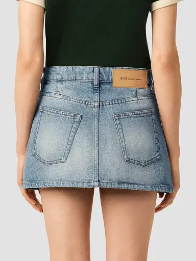 AMI PARIS Women's Denim Mini Skirt | Thumbnail 3 AMI PARIS Women's Denim Mini Skirt | Thumbnail 3