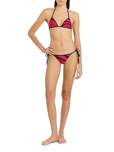 PUCCI Women's L'Alba Printed Bikini Bottom - Fuchsia Black - Size Medium | Thumbnail 2